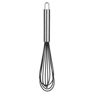 Zing Black Silicone Whisk with Stainless Steel Handle