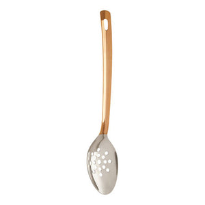 Stainless Steel Slotted Spoon with Copper Finish Handle | Freya