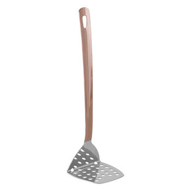 Spatula with wooden handle on a white background