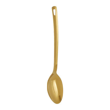 Gold spoon on a white background