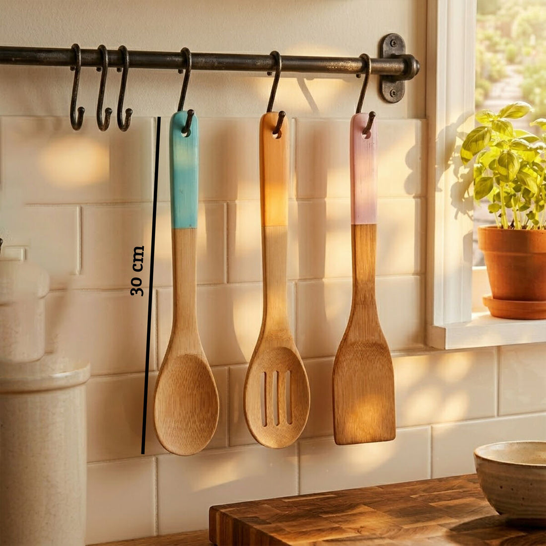 3 Piece Bamboo Kitchen Utensil Set | Aleki