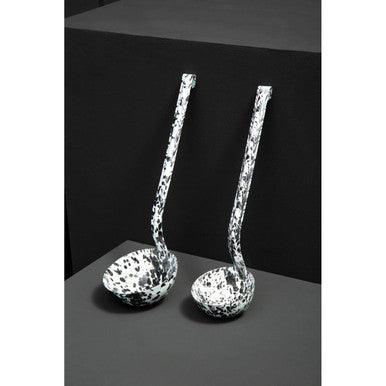 Hygge Black And White Enamelled Ladle