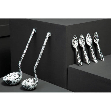 Hygge Black And White Enamelled Ladle