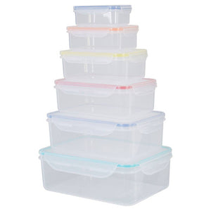 Herrela 6Pc Rectangular Food Containers With Airtight Lids