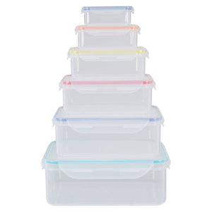 Herrela 6Pc Rectangular Food Containers With Airtight Lids