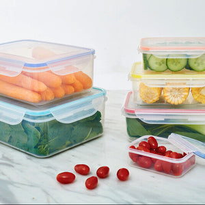 6 Piece Rectangular Food Containers with Airtight Lids | Herrela
