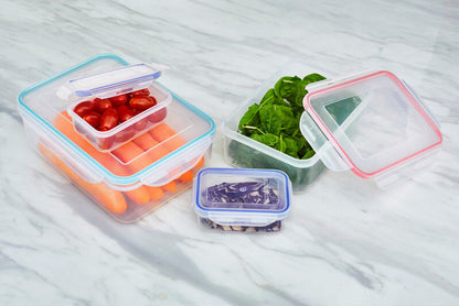 Herrela 5Pc Square Food Containers With Airtight Lids