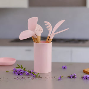 7 Piece Utensil Set In Pastel Pink | Zing