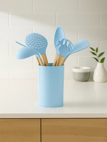 Zing 7 Piece Utensil Set In Pastel Blue