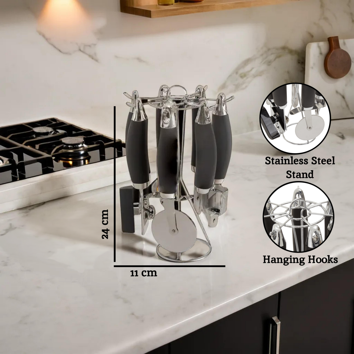 Barron Five Piece Kitchen Gadget Set with Stand
