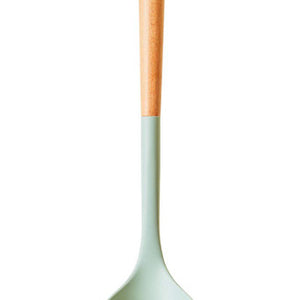 Sage Green Silicone Head Ladle with Round Wood Handle | Nova