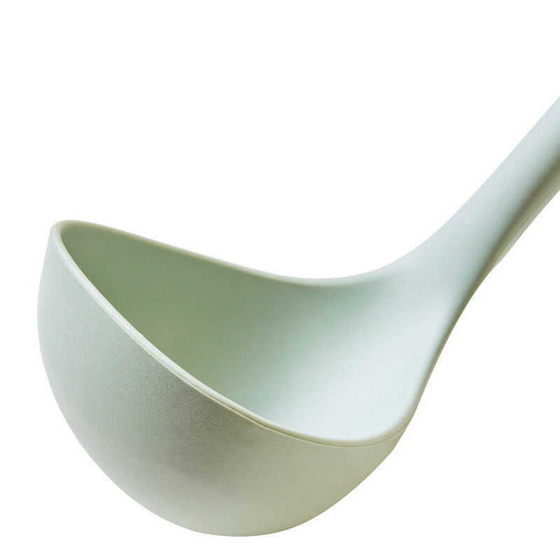 Nova Sage Green Silicone Head Ladle With Round Wood Handle