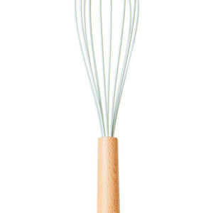 Sage Green Silicone Head Whisk with Round Wood Handle | Nova