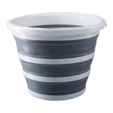 Averill Collapsible Grey And White Bucket With Handle