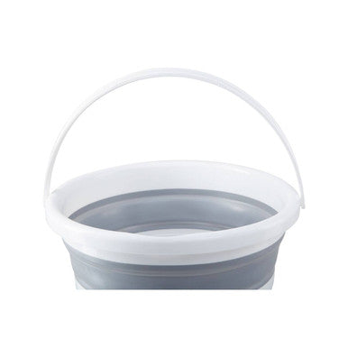 Averill Collapsible Grey And White Bucket With Handle - Image 4