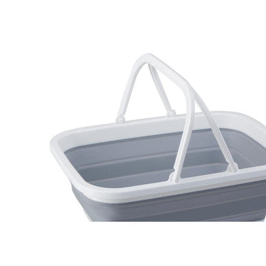 Averill Collapsible Grey And White Basket With Handles