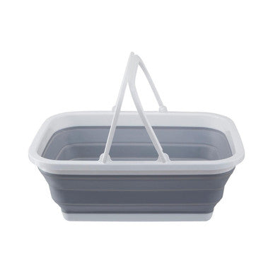 Averill Collapsible Grey And White Basket With Handles - Image 5