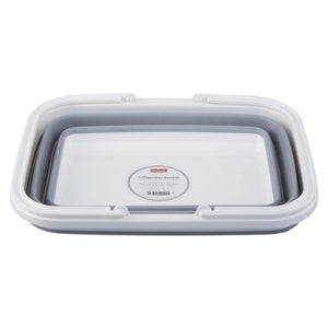 Collapsible Grey and White Basket with Handles | Averill