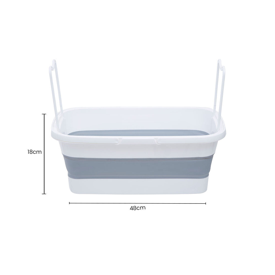 Averill  White And Grey Collapsible Basket With Handles - Image 15