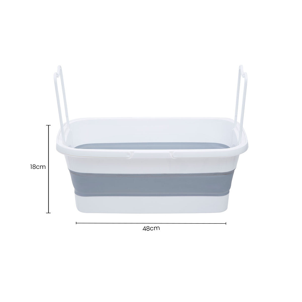 Averill  White And Grey Collapsible Basket With Handles