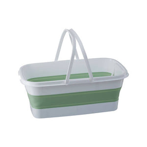 Averill Collapsible Laundry Basket In Green And White