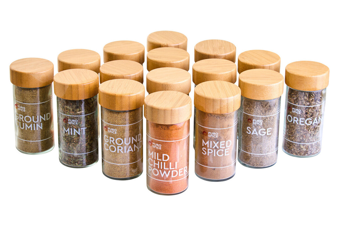 Puro Bamboo Revolving Spice Rack with 16 Jars - Image 5