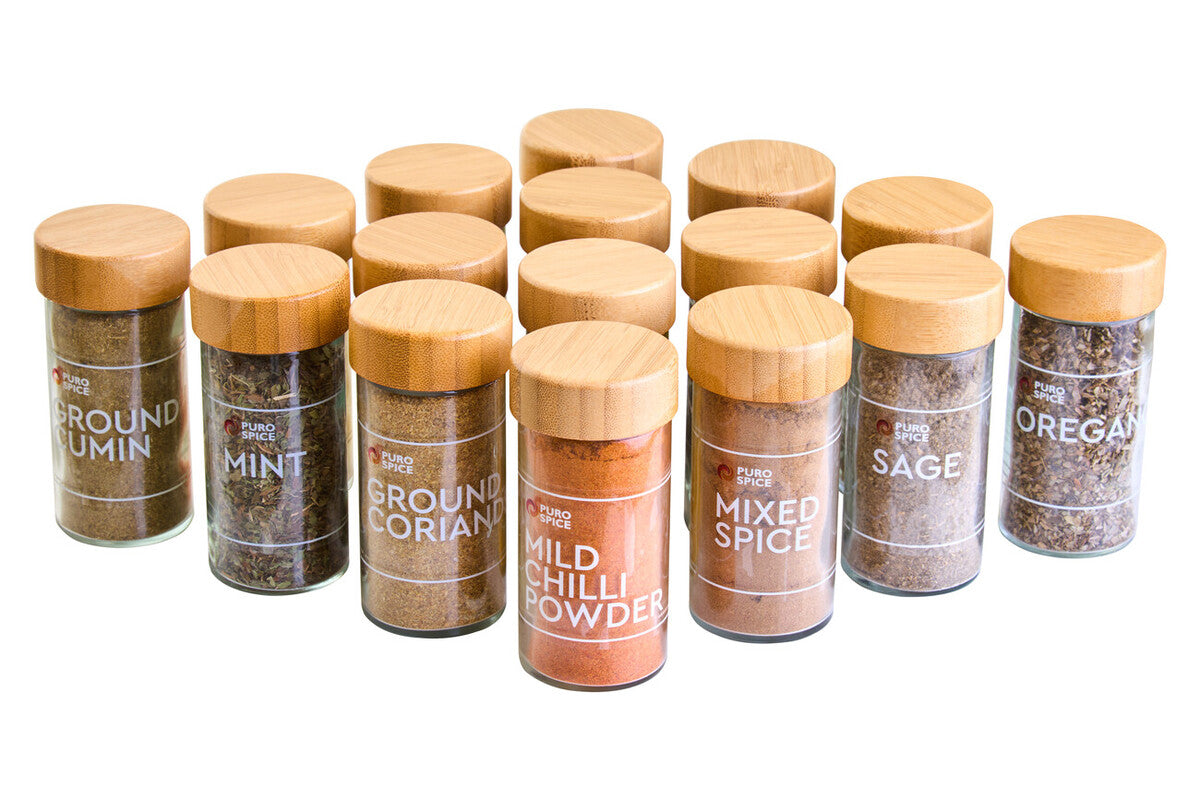 Puro Bamboo Revolving Spice Rack with 16 Jars