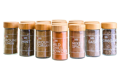 Puro Bamboo Revolving Spice Rack with 16 Jars