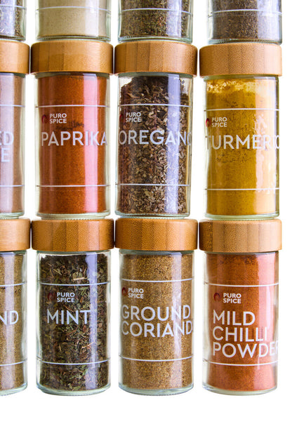 Puro Bamboo Revolving Spice Rack with 16 Jars