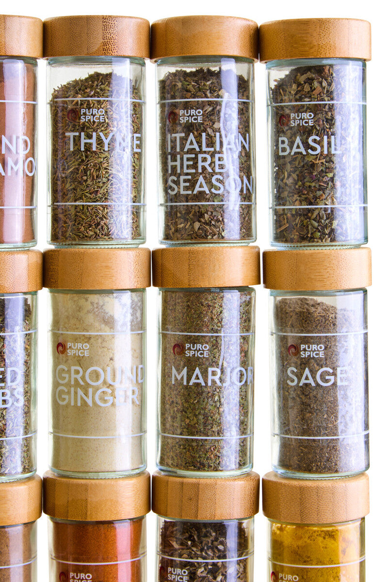 Puro Bamboo Revolving Spice Rack with 16 Jars - Image 11