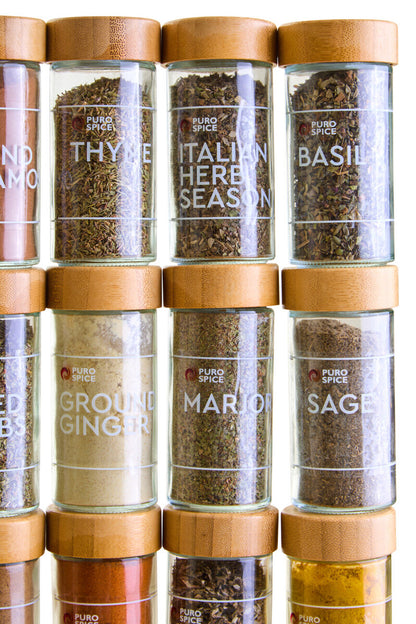 Puro Bamboo Revolving Spice Rack with 16 Jars