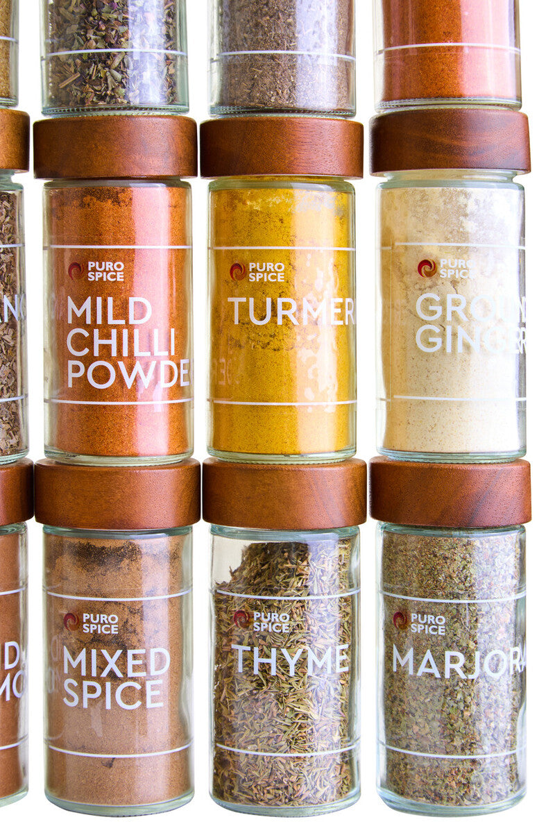 Puro Acacia Wood Revolving Spice Rack with 16 Jars - Image 9