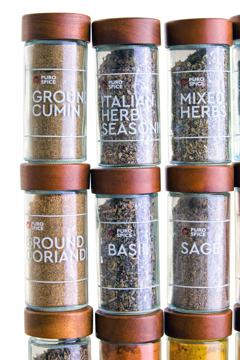 Puro Acacia Wood Revolving Spice Rack with 16 Jars - Image 13