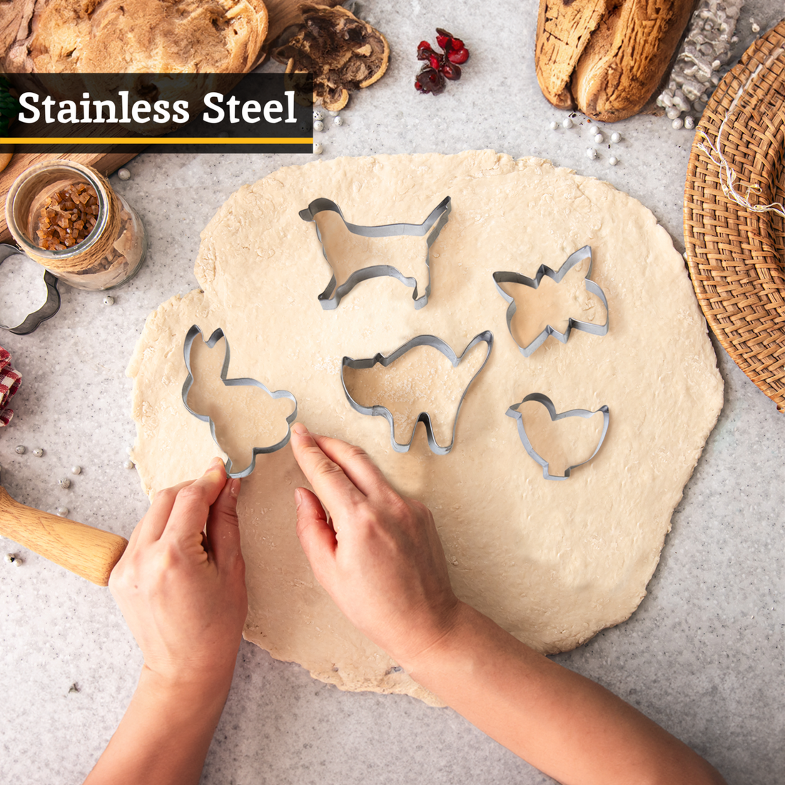 Sucre Set of 6 Animal Shape Cookie Cutters