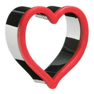 Large Stainless Steel and Red ABS Heart Shape Cookie Cutter