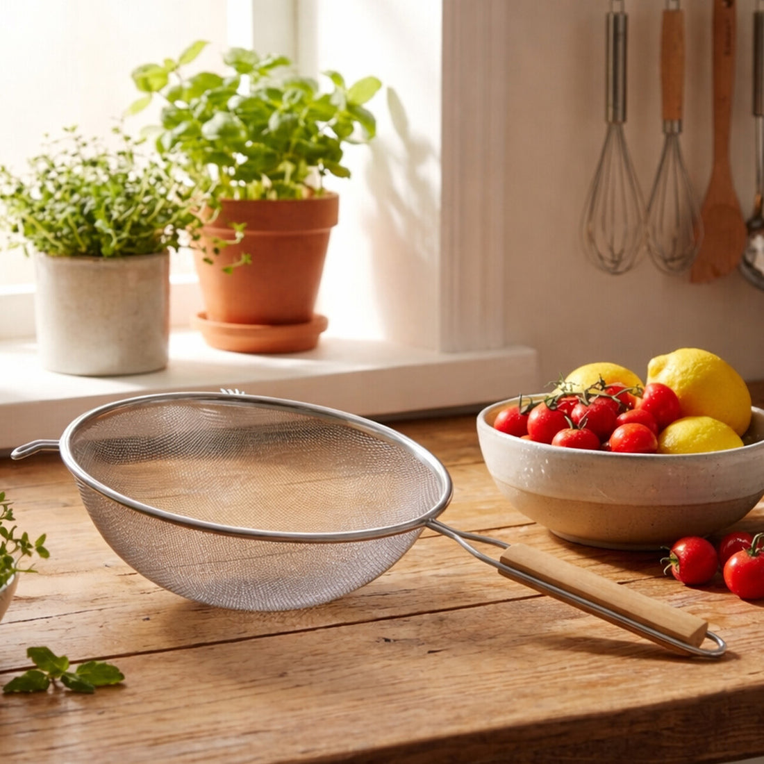 Zenigo Medium Sieve With Wooden Handle - Image 3
