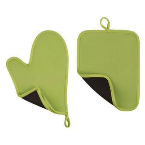 Lime Green Oven Glove and Pot Holder Set | Neoprene