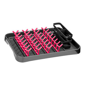 Grey and Hot Pink Dish Drainer | Laurie