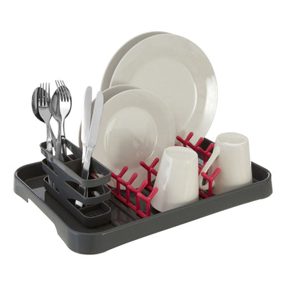 Laurie Grey And Hot Pink Dish Drainer