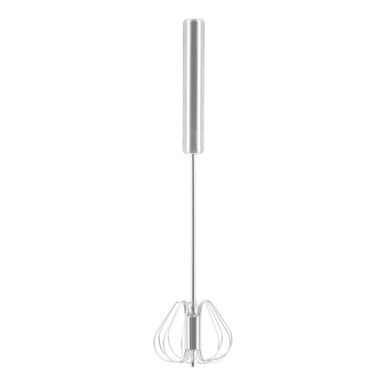 Metal whisk on a white background
