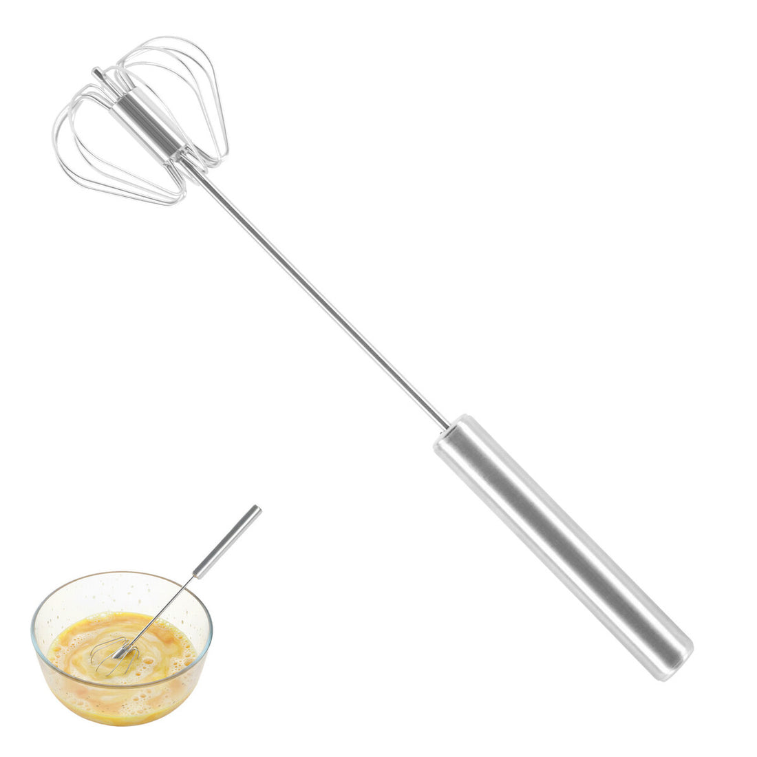 Zamin Press And Spin Silver Finish 26Cm Whisk