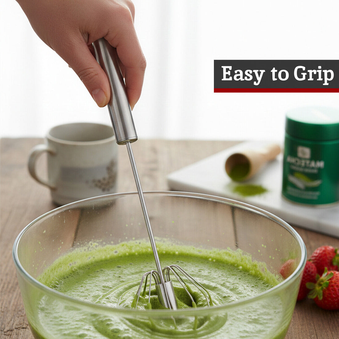 Zamin Press And Spin Silver Finish 26Cm Whisk