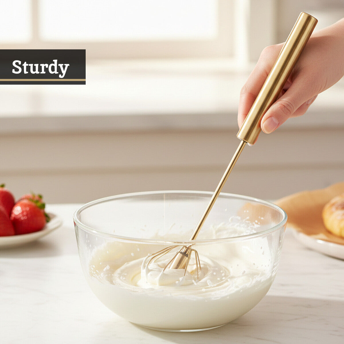 Zamin Press And Spin Light Gold 30Cm Whisk