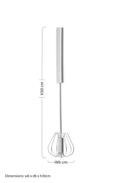 Press And Spin Silver Finish 30Cm Whisk | Zamin