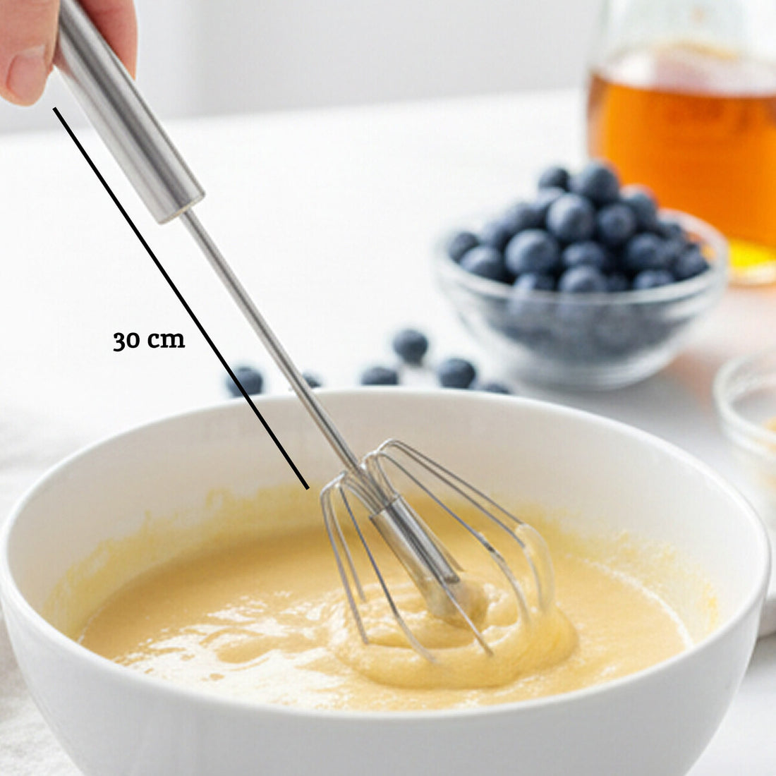 Zamin Press And Spin Silver Finish 30Cm Whisk