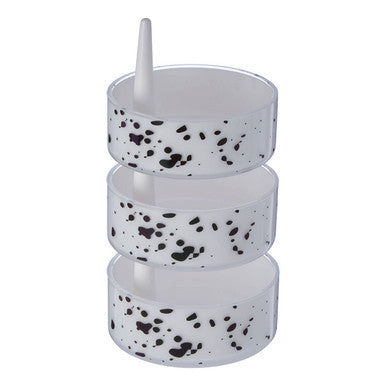 3Pc Speckled Plastic Rotary Storage Set