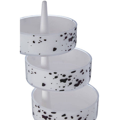 3Pc Speckled Plastic Rotary Storage Set