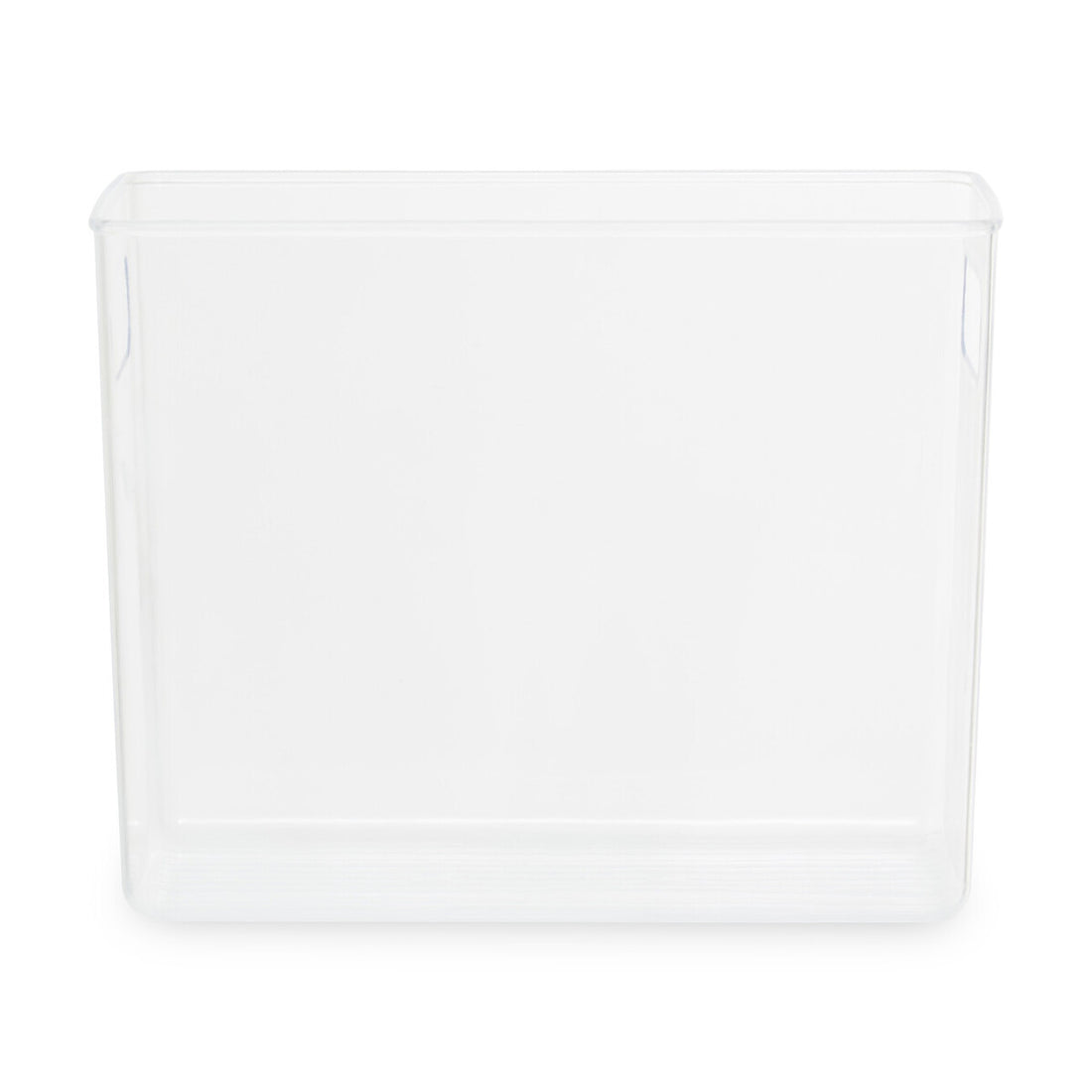 Clear plastic container on a white background