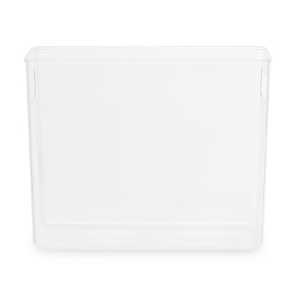 Clear plastic container on a white background