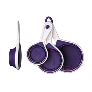 Set Of 4 Collapsible Purple Silicone Measuring Cups | Zing